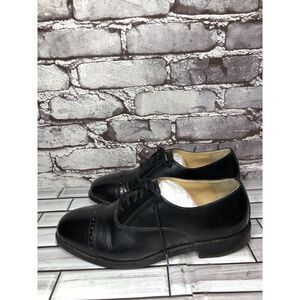 Donato Marrone Black Leather Cap Toe Oxfords Lace Up Shoes Men Sz 7.5EEE US/41EU